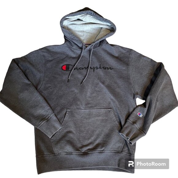 Champion Men's Powerblend Hoodie Sweatshirt Size M Fleece Graphic Logo Pullover - Picture 1 of 11